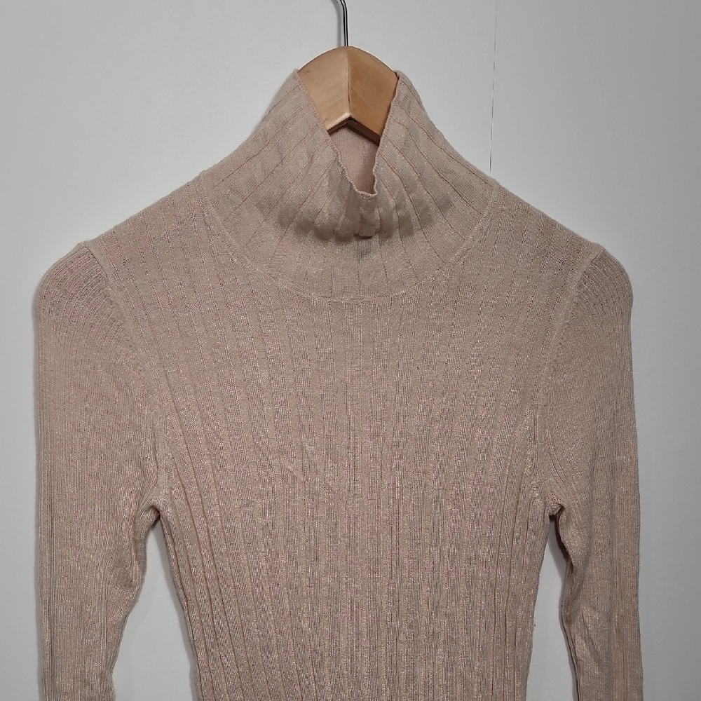 White House Black Market Ribbed Cashmere Blend Turtleneck Sweater